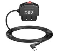 MAYWILLA Cavo di alimentazione da OBD2 a USB C per telecamera da cruscotto, kit di alimentazione OBD Acc di tipo C, cavo di ricarica da 12 V-36 V a 5 V/3 A, protezione a bassa tensione, sorveglianza