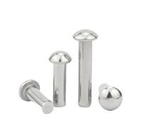 MAYyhem 10-100 pz M2 M2.5 M3 M4 M5 M6 M8 304 in Acciaio Inox Solido Testa Tonda Rivetto Bottone Rivetto Solido autocollegamento(25MM_M5)