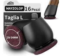 MAYZOLOP 16 Pezzi Gommini per Sedie, Cuscinetto Nero da 1,25in Feltrini per Sedie Inclinabili Rotondi, Gommini per Sedie con Cuscinetti in Feltro, Senza Graffi, Senza Rumore