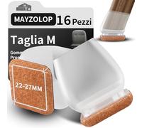MAYZOLOP 16 Pezzi Gommini per Sedie, Cuscinetto Trasparente da 1inch Feltrini per Sedie Inclinabili Rotondi, Gommini per Sedie con Cuscinetti in Feltro, Senza Graffi, Senza Rumore