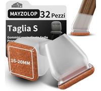 MAYZOLOP 32 Pezzi Gommini per Sedie, Cuscinetto Trasparente da 0,75in Feltrini per Sedie Inclinabili Rotondi, Gommini per Sedie con Cuscinetti in Feltro, Senza Graffi, Senza Rumore