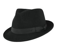 MAZ UKUnique Elegante cappello trilby 100% lana impermeabile e schiacciabile realizzato a mano con fascia in grosgrain di alta qualità elegante cappello Trilby Fedora alla moda perfetto Nero 7 1 4
