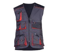 MAZALAT work wear Gilet da Lavoro Uomo Multitasche, Senza Maniche, Giacca da Lavoro, Grigio, Abbigliamento da Lavoro, Qualita, M