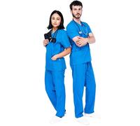 MAZALAT work wear Scrub Medico Donna - Completo Unisex Casacca e Pantaloni | Divise Sanitarie Donna Cotone | Traspirante e Comodo per Medici, Infermieri, OSS e Personale Sanitario