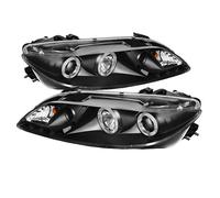 Mazda 03-06 6 DRL LED Nero Doppio Halo Proiettore Fari Lampade Coppia Set