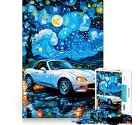 Mazda Miata Notte Stellata - Puzzle da 1000 pezzi per adolescenti - Gioco di sfida per la mente - Attività domestica - Taglio netto - Regalo affettuoso 38x52cm