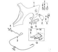 MAZDA Originale RX-7 95-1993 1.3L R2 Pannello L Fndr Pannello Quarto...