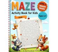 Maze Activity Book for Kids: Medium Mazes for Ages 4-7