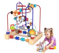 MAZE BEAD- Giocattolo In Legno In Legn In Legno Cartone Animato, Attività Di Apprendimento In Età Prescolare, Abacus Educational Interattivo Per Festività Per Il Compleanno | Giocattolo Di Labirinto
