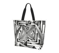 maze - Borsa larga a tracolla da donna, leggera, impermeabile, riutilizzabile, con tasca interna, per lavoro e viaggi