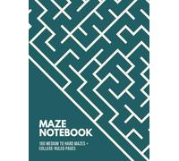 Maze Notebook: 160 Medium to Hard Mazes and College-Ruled Writing Pages
