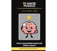 Maze Puzzle | 70 puzzle | 20 Easy, 25 Medium, 25 Competitive: Comes with Solutions