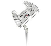 MAZEL Putter da golf da uomo per destrorsi, 86 cm, inserto per putter con testa zigrinata, copertura per putter inclusa (impugnature argento e blu)