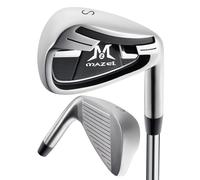 MAZEL WM-X3 Golf Single Iron Club 1,2,3, 4,5,6,7,8,9, P, S, albero in acciaio inossidabile premium, faccia fresata CNC per una maggiore rotazione (argento, ferro a S singolo)