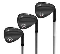 MAZEL Zeppe da golf forgiate per uomini e donne - cuneo da golf, cuneo di sabbia, cuneo di lob, fuga bunker e taglia rapidamente i colpi intorno al verde, cuneo per mazze da golf High Loft (set nero