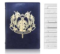 Mazeran Diario della campagna per DnD, copertina morbida in pelle stampata dorata, copertina morbida fantasia fatta a mano DnD Dungeons and Dragons 5e, B6 raccoglitore a 6 anelli quaderno