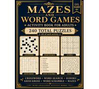 Mazes and Word Games: A Premium Puzzle Activity Book for Adults / Travel