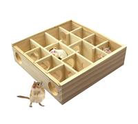 Mazes de - giocattolo per animali da compagnia interattivi - Giocattoli di legno naturale interattivo Maze Gerbil con copertura in vetro, labirinto di casa intelligente per