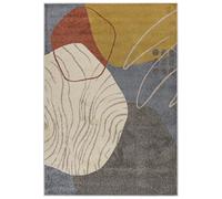 Mazovia Tappeto Beige Geometrico - Soggiorno, Camera da letto, Sala da pranzo, Ufficio Rettangolo Certificato OEKO-TEX® Elegante - Colorato Crema Grigio - 120 x 170 cm