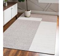 Mazovia Tappeto Modern Minimalist - Elegante per Soggiorno, Camera da Letto, Sala da Pranzo, Ufficio - Rettangolare a Pelo Corto - da Salotto OEKO-TEX - Bianco - 80 x 150 cm