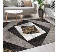 Mazovia Tappeto Moderno - Morbido Pelo Corto - Tappeto da Salotto Oeko-Tex - Tappeto per Ingresso Camera, Da Letto, Cucina, il Soggiorno - Collezione ATENA - Grigio Giallo 250 x 300 cm