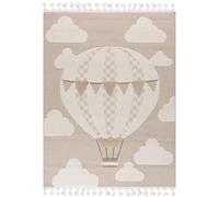Mazovia Tappeto per Bambini - Beige, Pallone - Modello 3D, Facile da Pulire - Tappeto per Camera dei bambini, Medio Pelo, Rettangolare con OEKO-TEX® Morbido - Crema - 120 x 170 cm