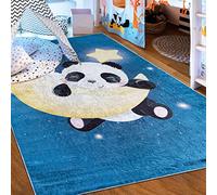 Mazovia Tappeto per Bambini Camera Dei Bambini 80x150cm Blu Stelle Elegante | Tappeto Bambini per Camera da Letto Stanza Dei Giochi Bambini Facile da Pulire Lavabile in Lavatrice Antiscivolo Pelo Corto