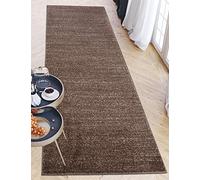 Mazovia Tappeto per Corridoio - Passatoia Corridoio Moderne Astratto - Tappeto a pelo Corto per Ingresso, Salotto - Certificato Oeko-Tex - Corridore a Metro - Marrone Marrone Scuro 80x400cm