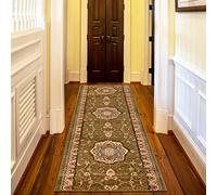 Mazovia Tappeto per Corridoio - Passatoia Corridoio Orientale - Tapis Salon, Chambre, Cuisine e Corridoio - Certifié Oeko-Tex - Tapis de Couloir au Metre - Verde - 60x100 cm