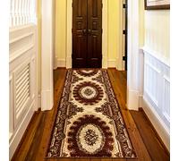 Mazovia Tappeto per Corridoio - Passatoia Corridoio Orientale - Tapis Salon, Chambre, Cuisine e Corridoio - Certifié Oeko-Tex - Tapis de Couloir au Metre - Marrone - 80x175 cm