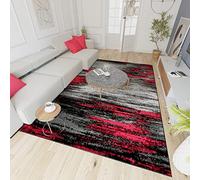 Mazovia Tappeto Salotto Moderne e Classico Pelo Corto - Tappeti Soggiorno Turchi Originali - Tappeti Camera da Letto - Tappeti Salotto Grandi Dimensioni - Grigio Rosso 140 x 200 cm
