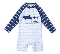 Mazuliso Baby Bambino Costume da Bagno Tessuti Riciclabili UPF50+ Maniche Lunghe con Anteriore Cerniera Lunga(BUHai,86-92 CM)