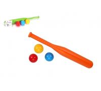 Mazza da baseball in plastica 50 cm con 3 palline