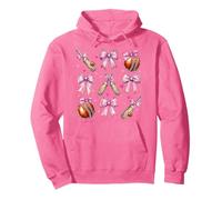 Mazza da Cricket Palla Ragazza Coquette Bow Pink Mom Felpa con Cappuccio