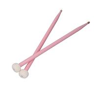 Mazza per Batteria, Mazza con Manico in Legno di Acero con Testa in Feltro per Grancasse, Timpani, Rullanti (Rosato)