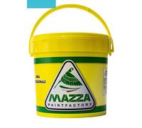 MAZZA Pittura Al Quarzo Per Muri Interni Ed Esterni Lt 5 Ad Alto Potere Coprente Colorificio (Celeste Mare3 Mz1100)