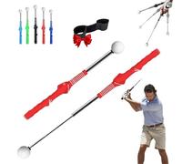 Mazza telescopica, ausilio retrattile per l'allenamento dello swing da golf, mazza telescopica, allenatore di presa da golf con feedback immediato, allenamento della forza per chipping e colpi(Red)