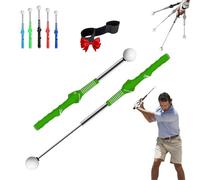 Mazza telescopica, ausilio retrattile per l'allenamento dello swing da golf, mazza telescopica, allenatore di presa da golf con feedback immediato, allenamento della forza per chipping e colpi(Green)