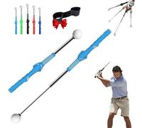 Mazza telescopica, ausilio retrattile per l'allenamento dello swing da golf, mazza telescopica, allenatore di presa da golf con feedback immediato, allenamento della forza per chipping e colpi(Blue)