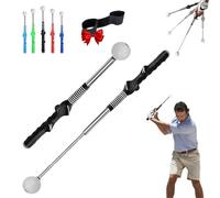 Mazza telescopica, ausilio retrattile per l'allenamento dello swing da golf, mazza telescopica, allenatore di presa da golf con feedback immediato, allenamento della forza per chipping e colpi(Black)