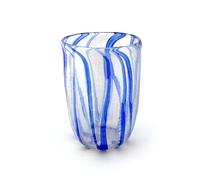 MAZZEGA ART & DESIGN - 1 Bicchiere in Vetro di Murano Giorgione, Soffiati e Lavorati a Mano nell'Isola di Murano. Linea “I Colori di Murano” 350 ml. Made in Italy (1, BLU)