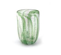 MAZZEGA ART & DESIGN - 1 Bicchiere in Vetro di Murano Giorgione, Soffiati e Lavorati a Mano nell'Isola di Murano. Linea “I Colori di Murano” 350 ml. Made in Italy (1, VERDE)