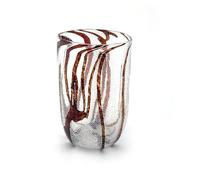 MAZZEGA ART & DESIGN - 1 Bicchiere in Vetro di Murano Giorgione, Soffiati e Lavorati a Mano nell'Isola di Murano. Linea “I Colori di Murano” 350 ml. Made in Italy (1, ROSSO)