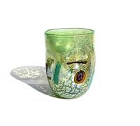 MAZZEGA ART & DESIGN - Bicchiere in Vetro di Murano Giorgione, Soffiati e Lavorati a Mano nell'Isola di Murano. Linea “I Colori di Murano” 350 ml. Made in Italy (AZZURRO) (1, VERDE)