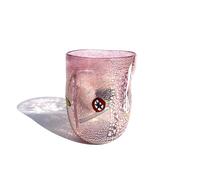 MAZZEGA ART & DESIGN - Bicchiere in Vetro di Murano Giorgione, Soffiati e Lavorati a Mano nell'Isola di Murano. Linea “I Colori di Murano” 350 ml. Made in Italy (AZZURRO) (1, ROSA)
