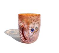 MAZZEGA ART & DESIGN - Bicchiere in Vetro di Murano Giorgione, Soffiati e Lavorati a Mano nell'Isola di Murano. Linea “I Colori di Murano” 350 ml. Made in Italy (AZZURRO) (1, ROSSO)