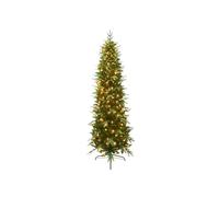 Mazzeo Christmas Albero di Natale Slim Noce del Gargano con luci 210 cm, apertura a gancio, sistema a 200 led