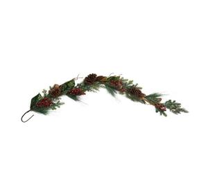 MAZZEO CHRISTMAS Ghirlanda Decorativa Natalizia 150 cm con pigne e Bacche