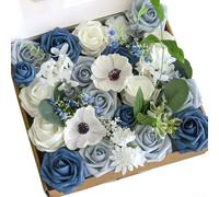 Mazzi artificiali rosa antico senza tempo per matrimoni, centrotavola e decorazione della casa (blu)