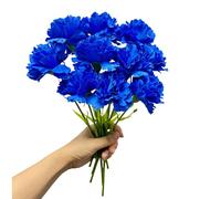 Mazzi di fiori artificiali da 27,9 cm, con 10 garofani, resistenti ai raggi UV, non sbiadiscono, mini petali di seta di garofano, piante finte, per oggetti di scena fotografici, decorazioni per la